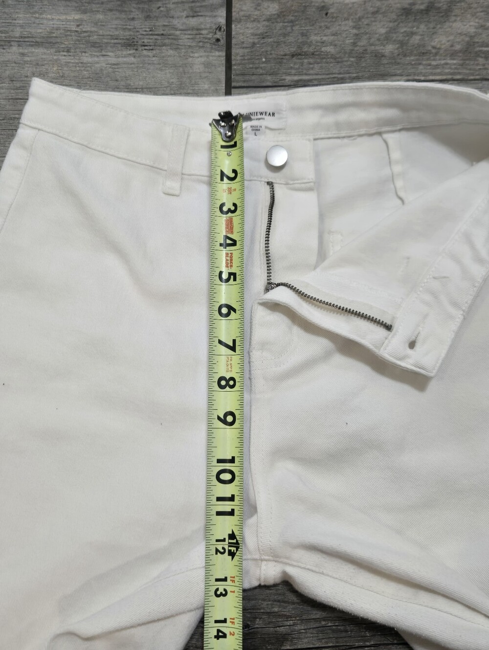 Anniewear White Wide Leg High-Rise Stretchy Jeans, Size Large - Picture 3 of 8